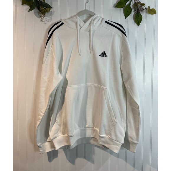 adidas Men's Essentials 3-Stripes Linear Logo Pullover Hoodie Large - Picture 3 of 16